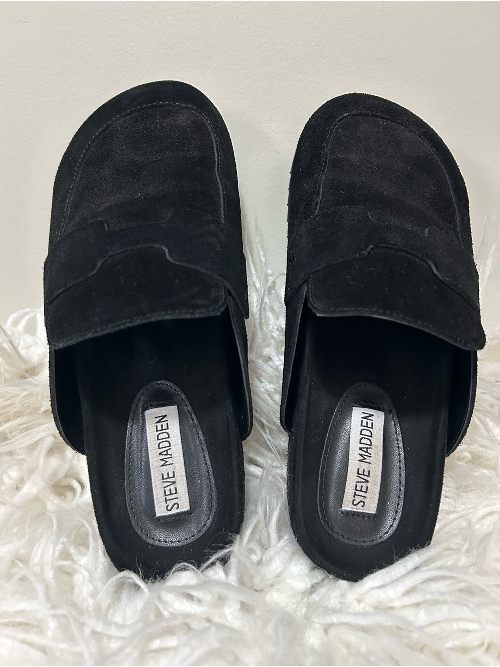 Steve Madden Black Suede Slip-On Women’s Mules